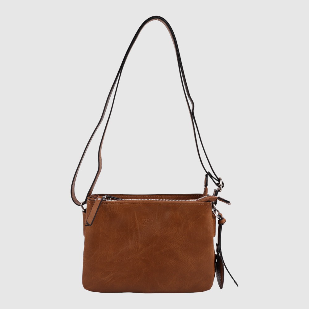 ALYSSA - Sac à bandoulière double compartiment en cuir végane - ZAC