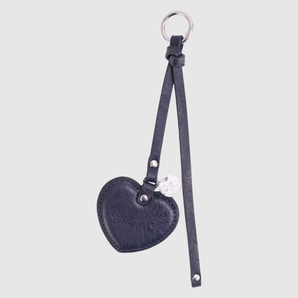 Vegan leather heart-shaped bag charm - ZAC