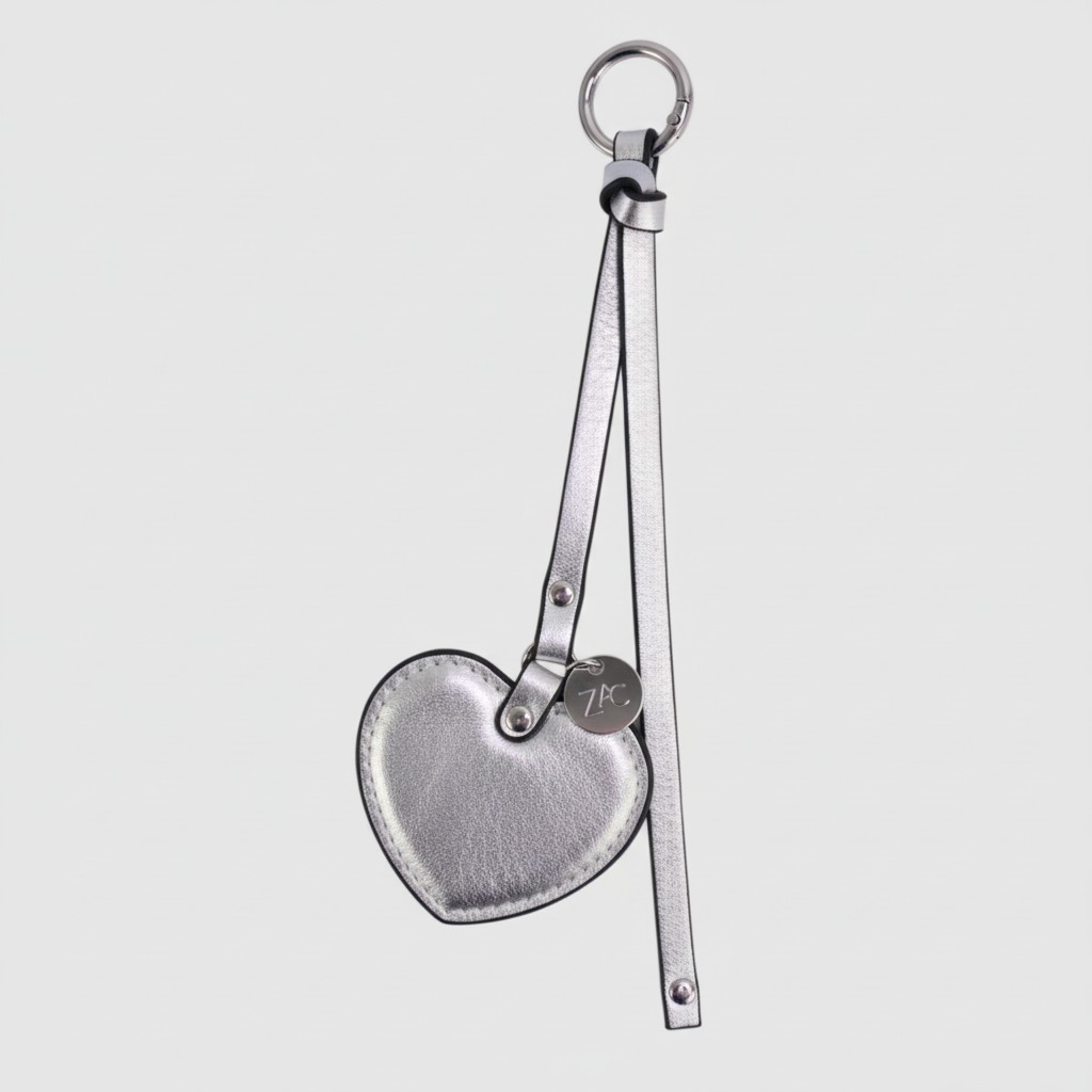 Breloque pour sac en forme de coeur en cuir végane - ZAC