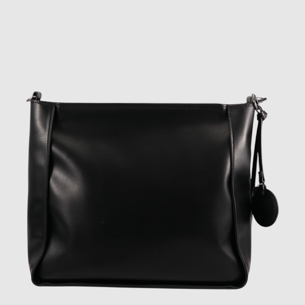 [148-CM35614-80] GENEVIÈVE - Sac à bandoulière en cuir végane - ZAC (NOIR)