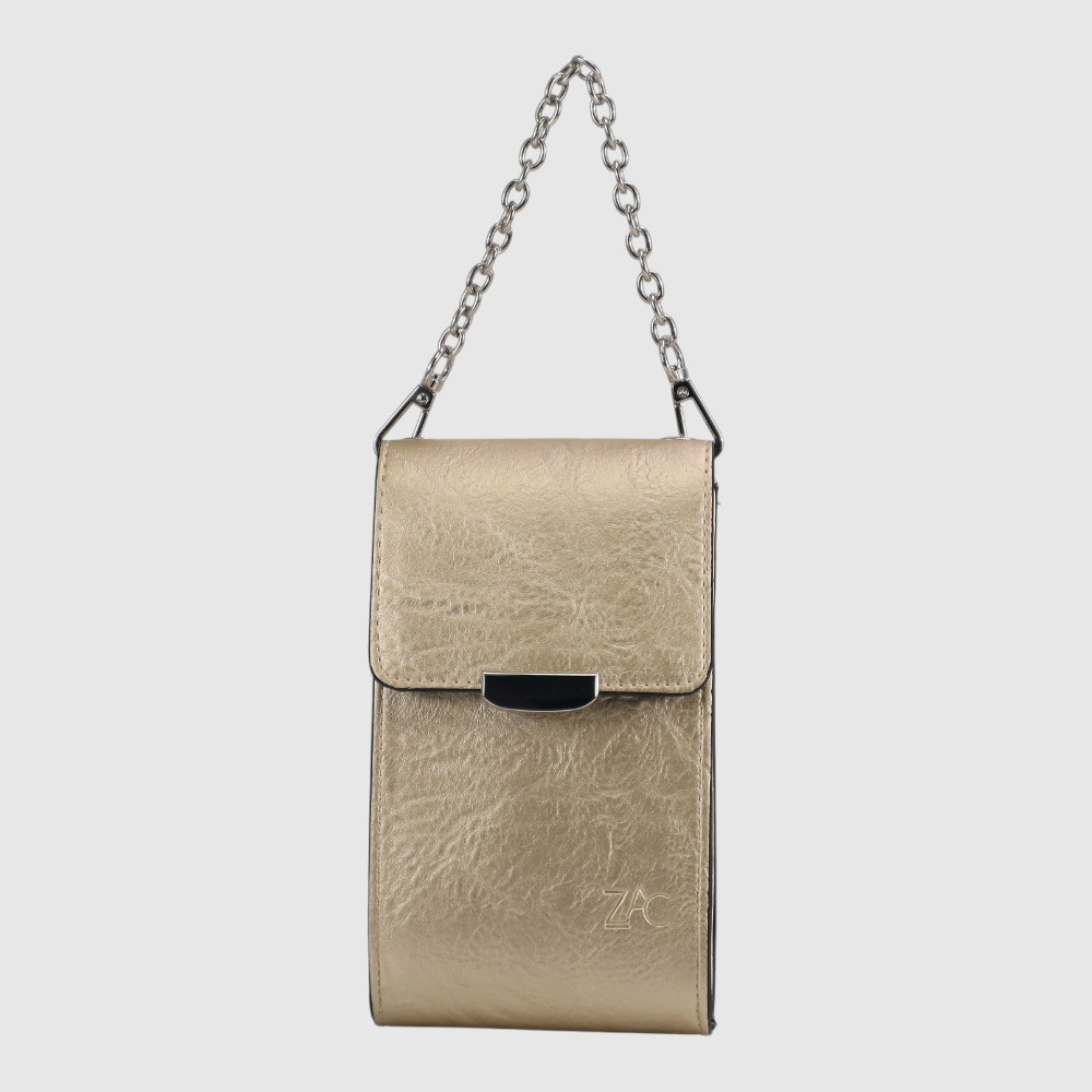 Vegan leather crossbody cell phone pouch - ZAC