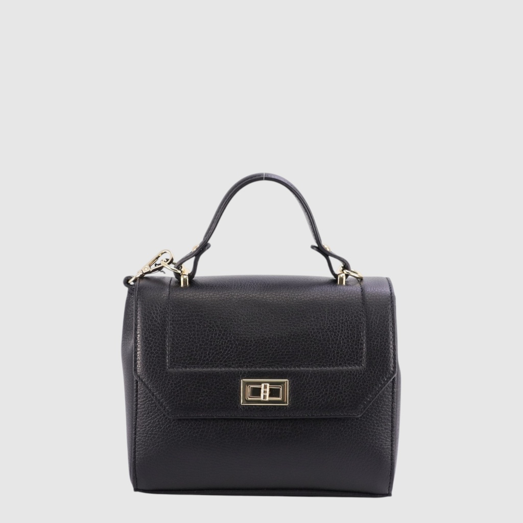 [155-130665-80] PRIMITIVO - Flap handbag with rotating clasp - The Trend (NOIR)