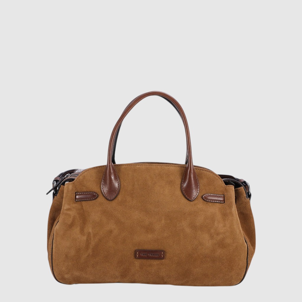 CANTELE - Sac à main style bowling en suède - The Trend
