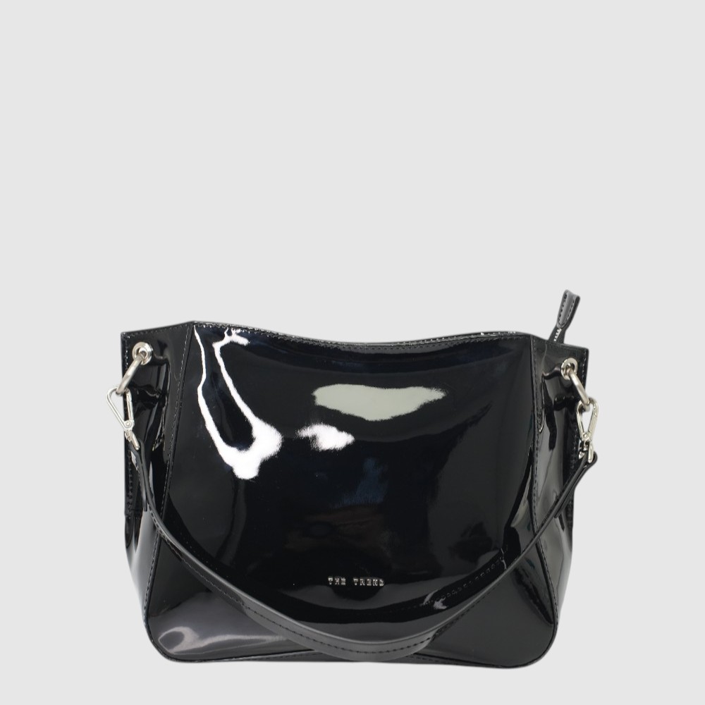 [155-1774615-80] COLCHICO - Sac à main en cuir lustré - The Trend (NOIR)