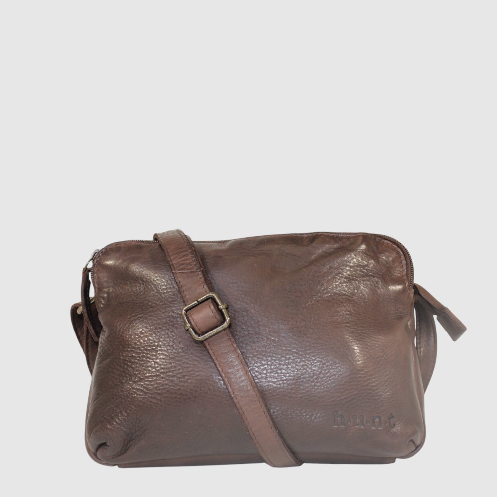 Sac à main en cuir souple à triple compartiment – H.U.N.T