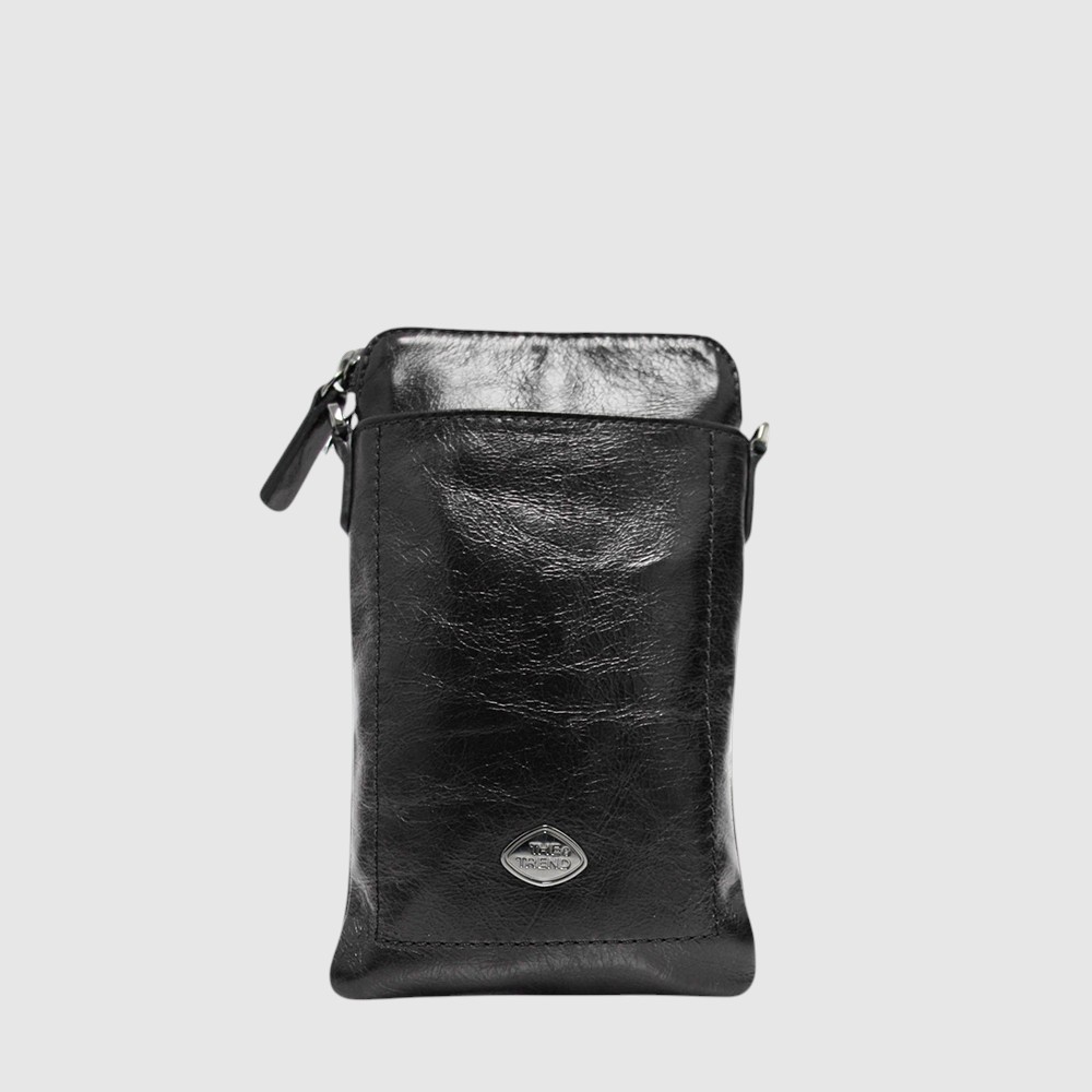 [155-1765304-80] MONZA - Petit sac à main en cuir lustré – The Trend (NOIR)