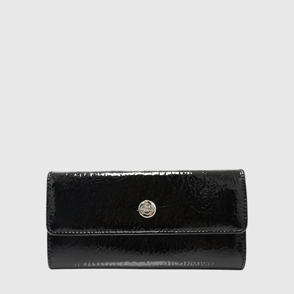 Long, slim, tri-fold RFID wallet in glossy leather – The Trend