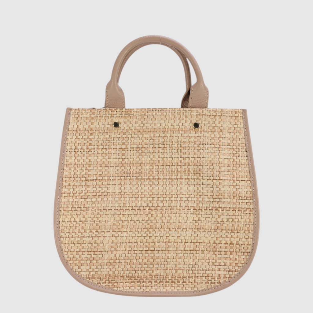 MUGHETTO - Sac à main en cuir et paille - The Trend