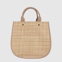MUGHETTO - Sac à main en cuir et paille - The Trend