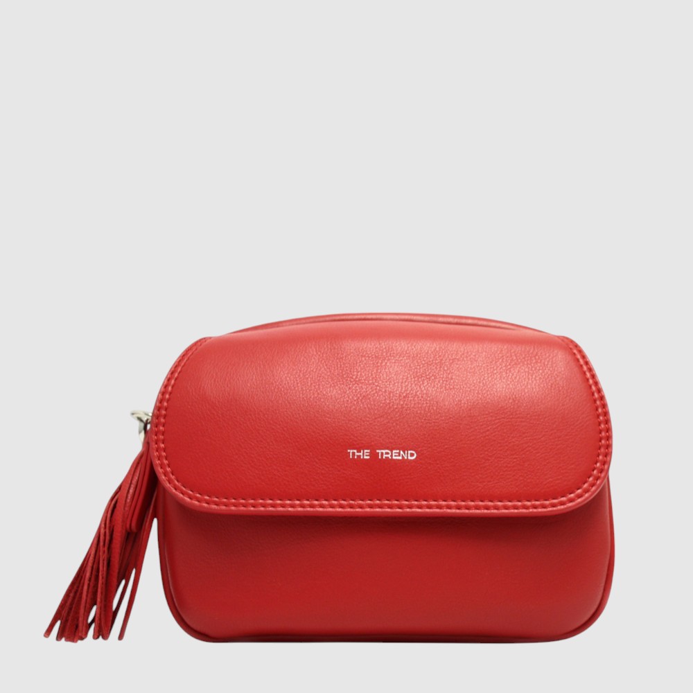 Leather handbag with fringed charm – The Trend
