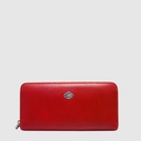 Long zip wallet with leather trim - The Trend