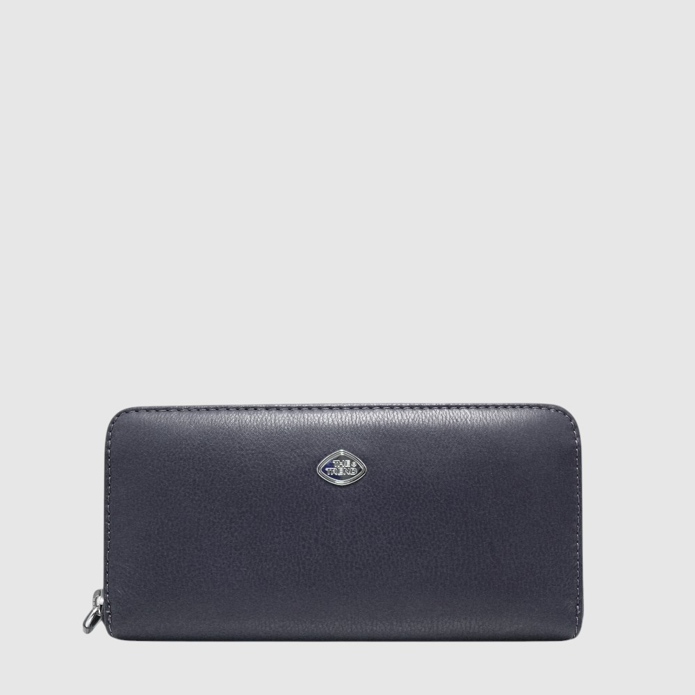 Portefeuille long à zip contour en cuir - The Trend