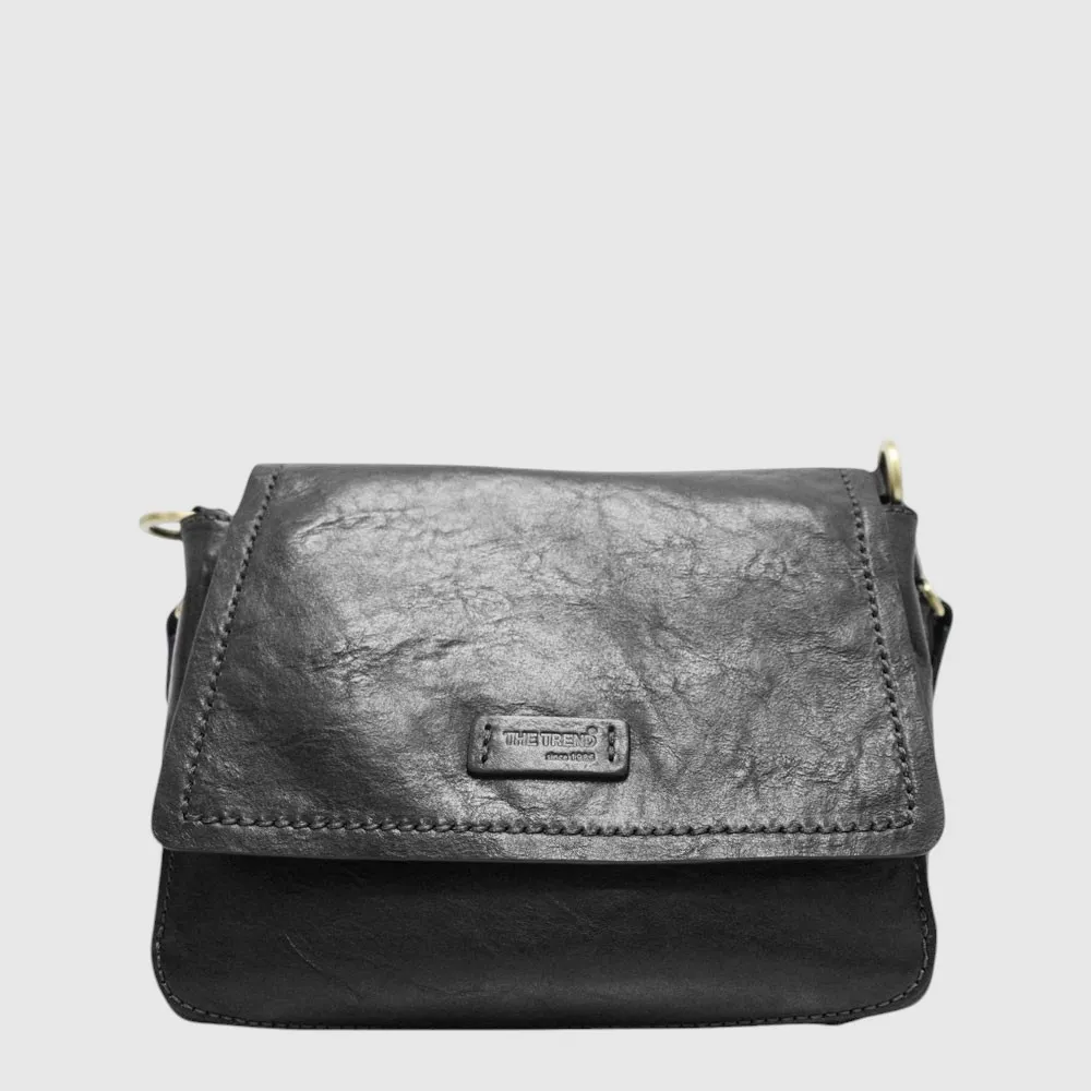 Flap-front leather handbag – The Trend