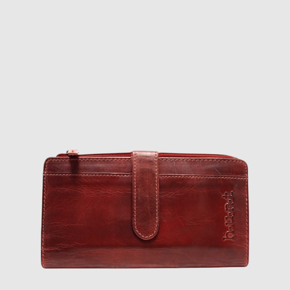 Long RFID leather wallet with central flap – H.U.N.T