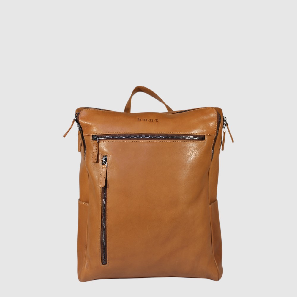 Sac à dos en cuir avec compartiment pour ordinateur – H.U.N.T