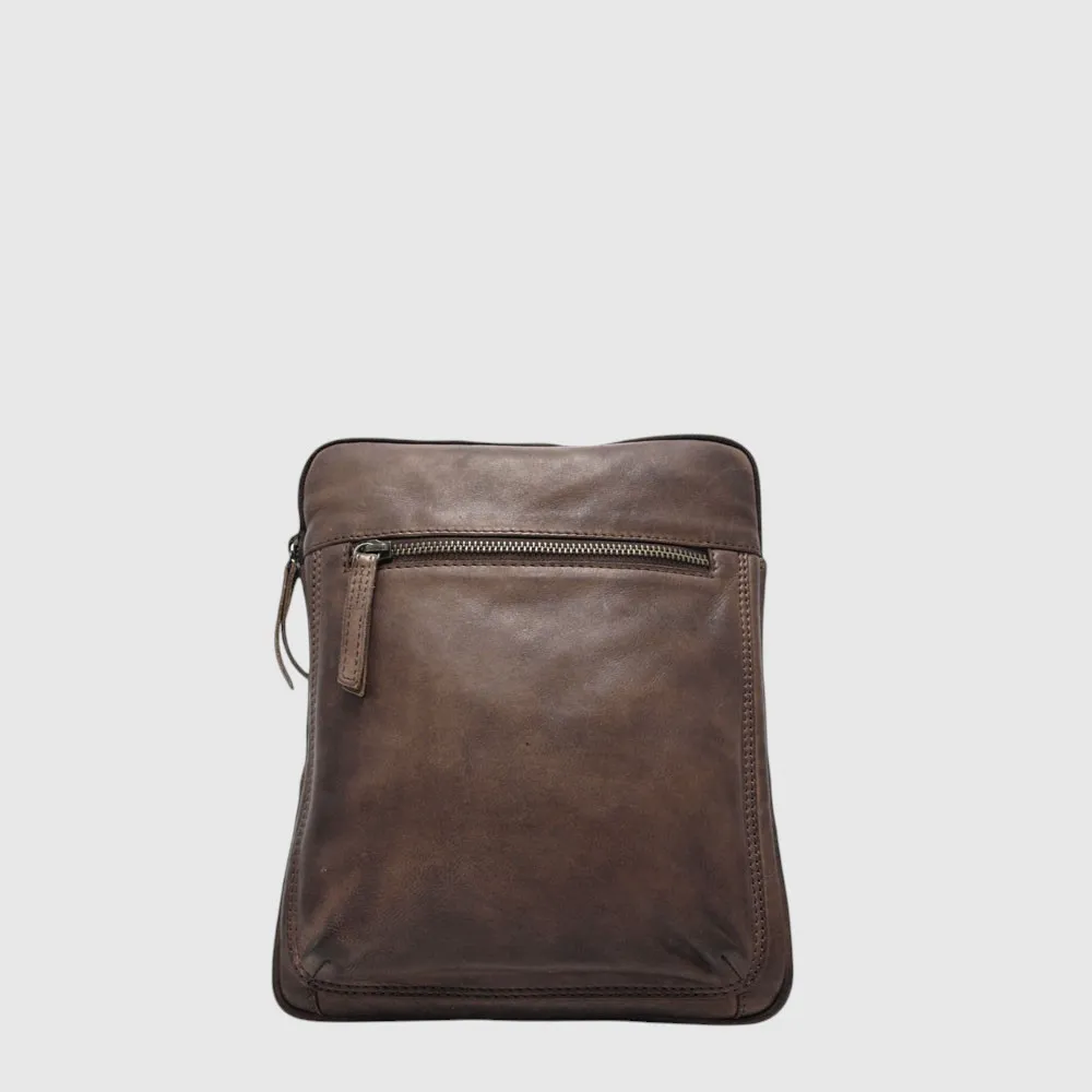 [155-22410-151] Vintage leather shoulder bag – The Trend (BRUN FONCE)