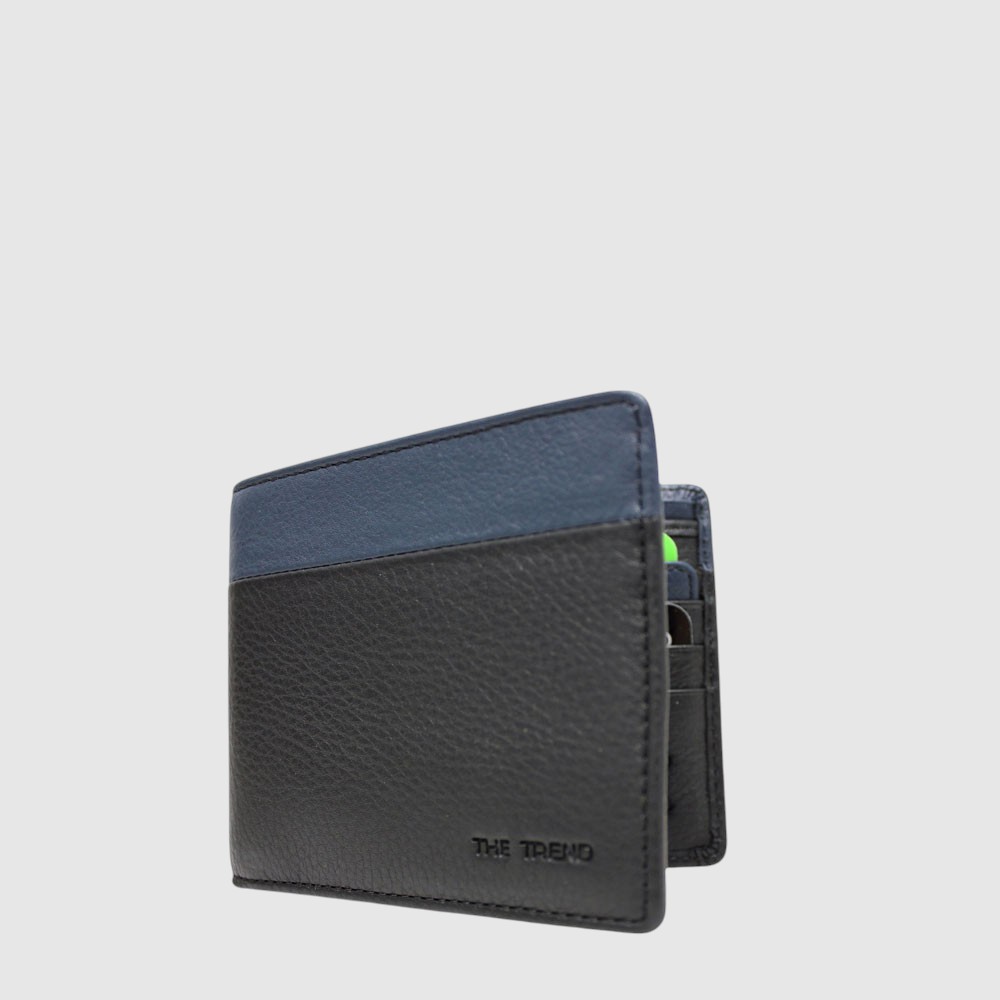 Portefeuille 2 tons en cuir RFID à deux volets - The Trend