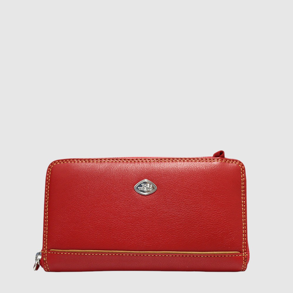 Portefeuille long à bandoulière en cuir RFID - The Trend