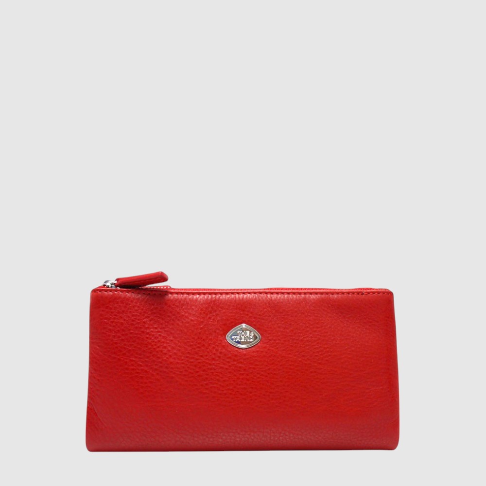 Portefeuille long en cuir RFID à bouton pression - The Trend
